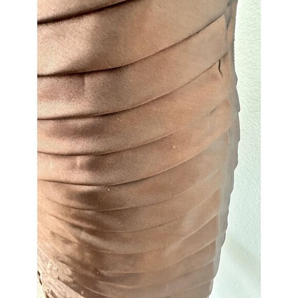 Franccesca Bellini Women Sleeveless Embellished‎ Lined Midi Dress. Brown. S/M - Picture 13 of 14